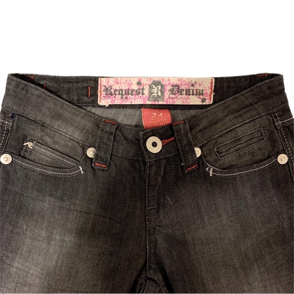 Request Denim | NWOT Bootcut Jeans Faded Black Wash Size 24 - Picture 6 of 15
